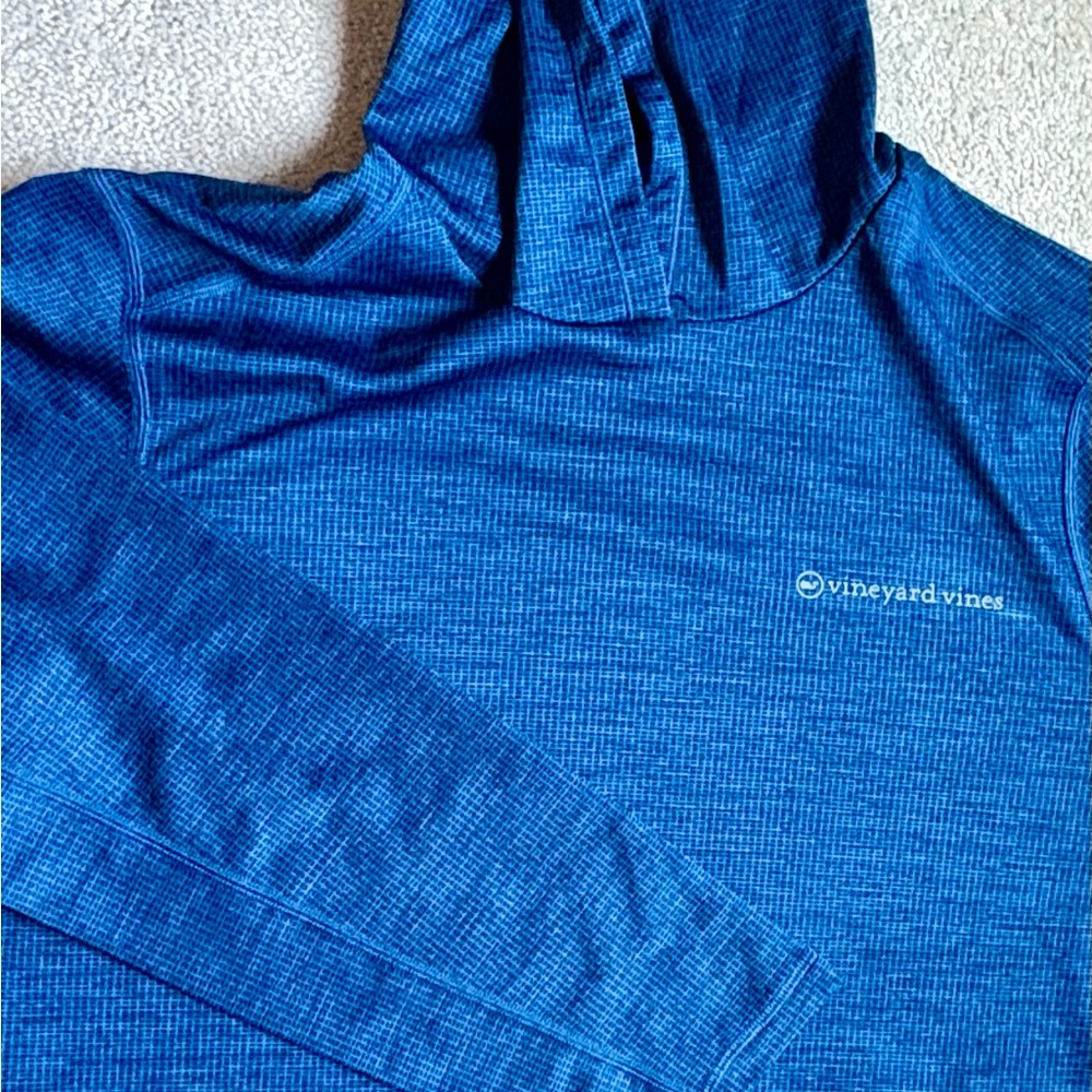 Vineyard Vines Men’s Sankaty Performance Blue Pullover Hoodie - size Large